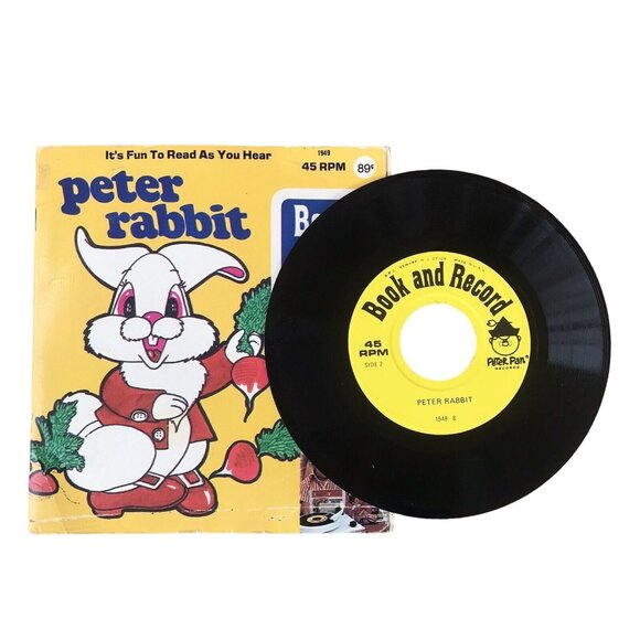 Vintage 1971 Peter Rabbit Book & Record 45 RPM - Picture 1 of 8